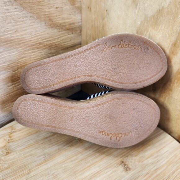 Sam Edelman Reid Zebra Stripe Cork Platform Wedge Sandals Size 5 - Picture 8 of 9